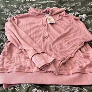Women's Pink Button-Up Top